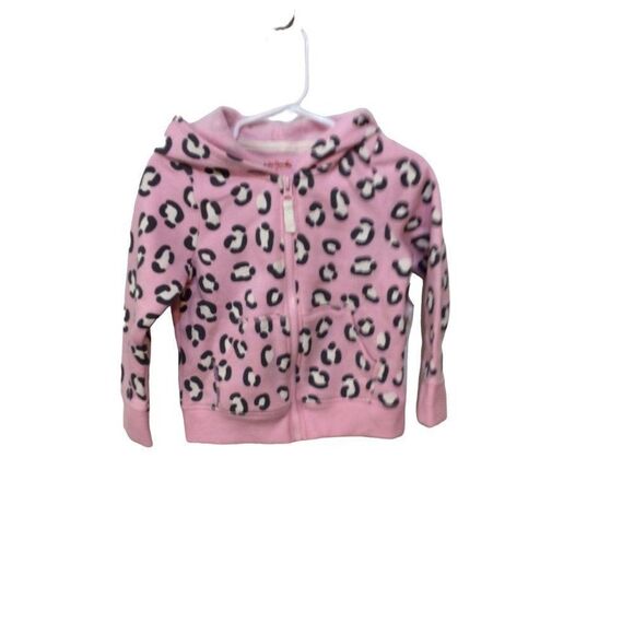 CAT & Jack Pink Leopard Print Jacket With Hood Full Zipper Size 2T - Picture 1 of 3